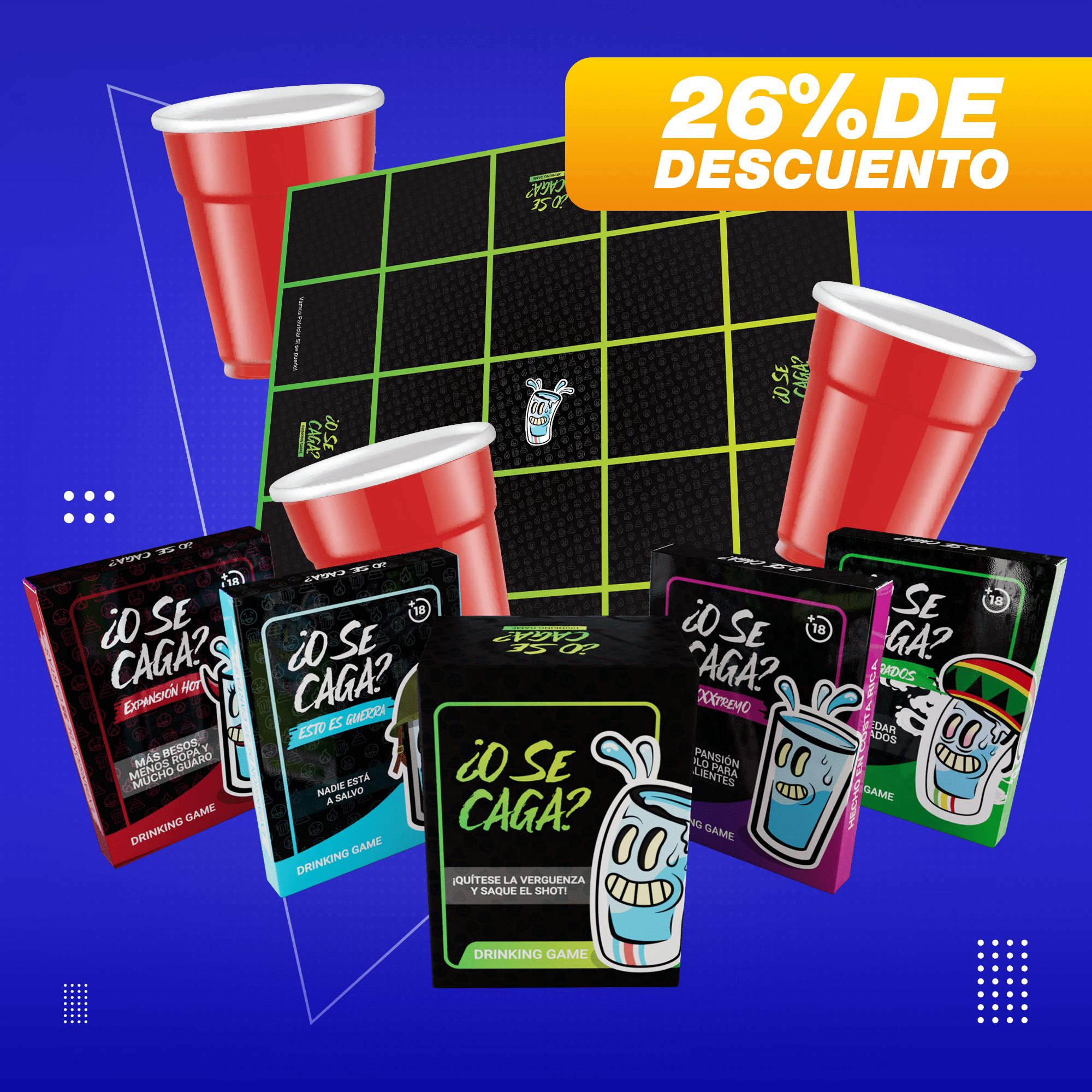 Combo de juegos para fiestas con amigos con ¿O Se Caga? y sus expansiones